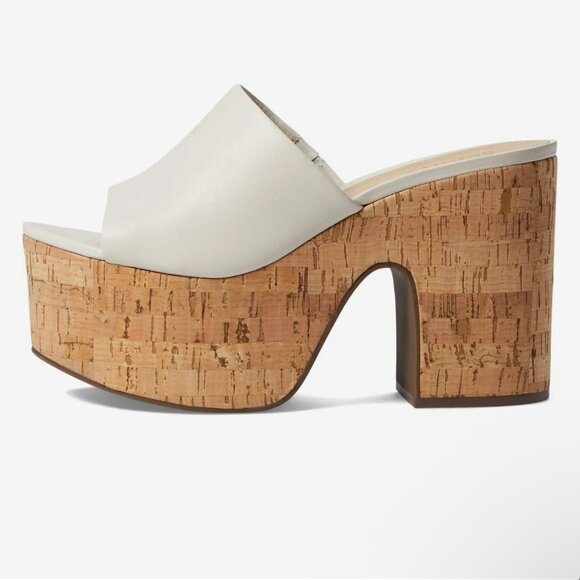 NWT Schutz‎ Women's Dalle Cutout Platform Sandal in Napa Pearl, Size 9.5 - Picture 1 of 5